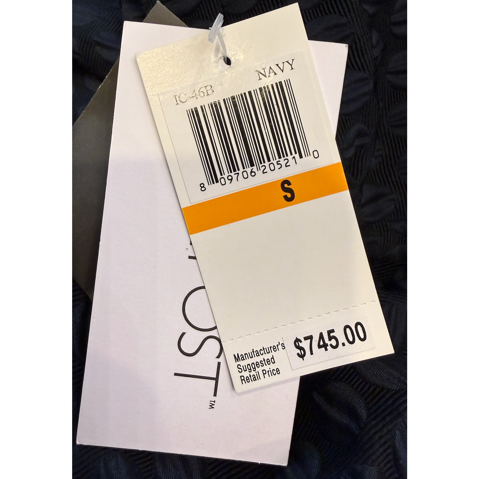Nwt Jane Post Navy Hidden Quilted Jacquard Star Lined Rain Jacket Coat $745 Sz S — image 7 of 8